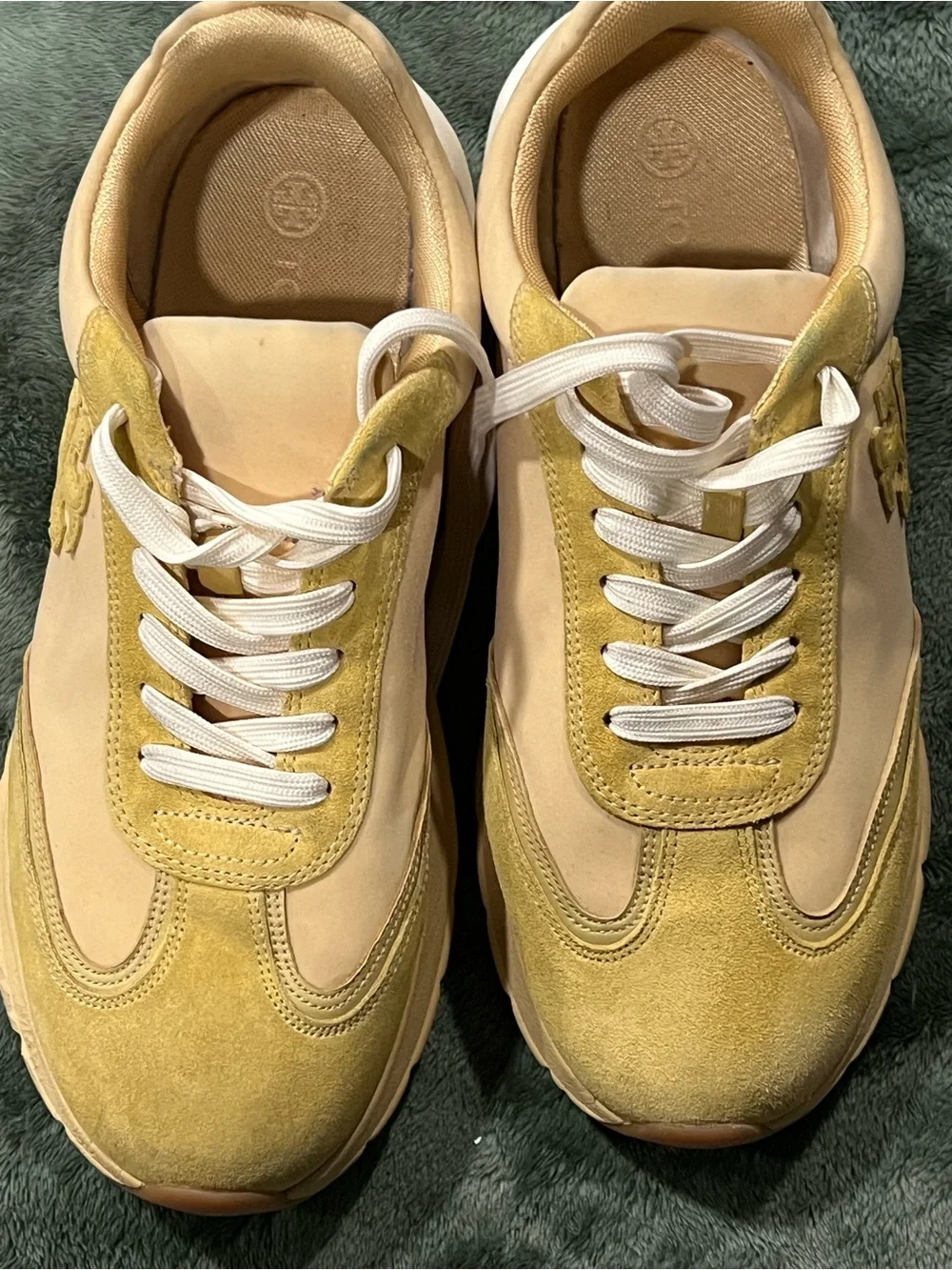 Tory Burch Yellow Canvas & Suede Sneaker
